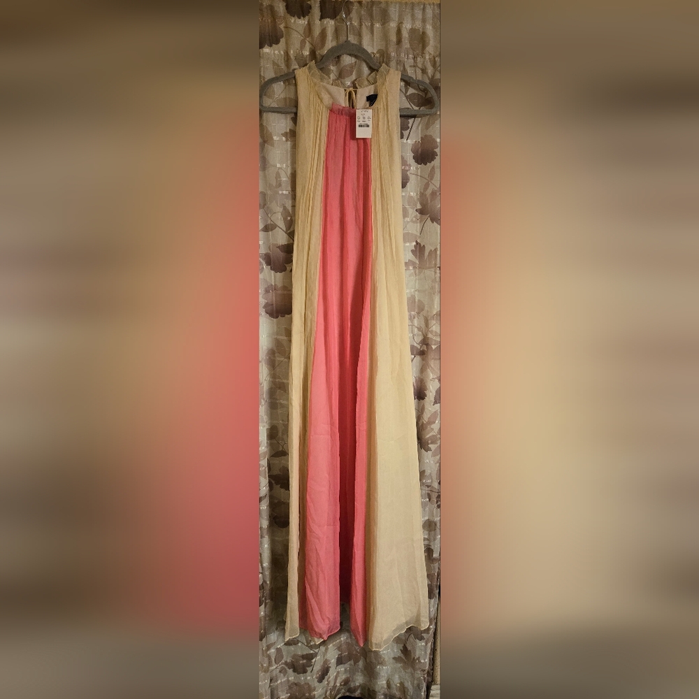 NWT J.Crew Maxi Dress Size 0 Color Beige/Pink - Picture 2 of 10
